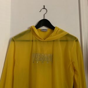 Versace sport yellow mesh hoodie